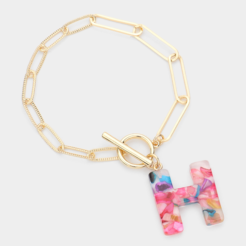 Colorful Monogram Charm Bracelet