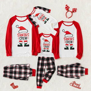 Christmas Hat and Boots Letter Print Red Family Matching Long-sleeve Pajamas Sets (Flame Resistant)