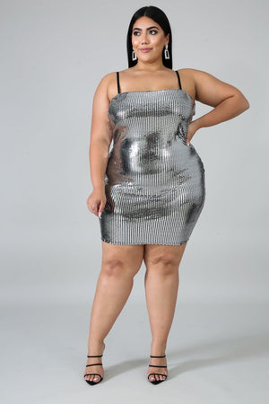 Mirror Glaze Body-Con Dress