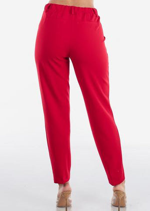 Pull On Ivory or Red Dressy Pant