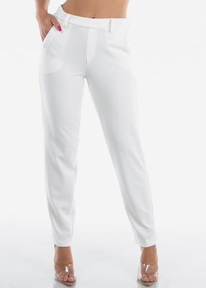 Pull On Ivory or Red Dressy Pant