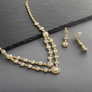 Regal Two Row Rhinestone Neck Set