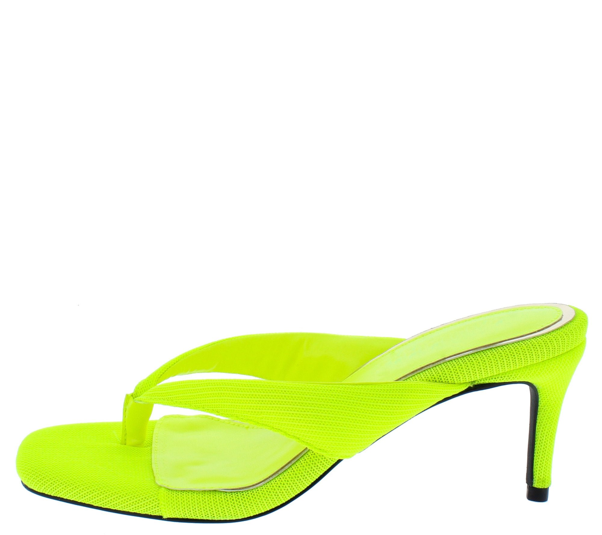 Thong Square Open Toe Slide On Short Heel