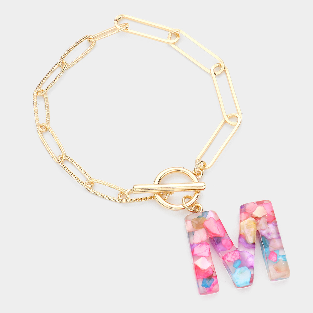 Colorful Monogram Charm Bracelet