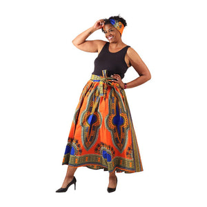 Traditional Print Maxi Skirt