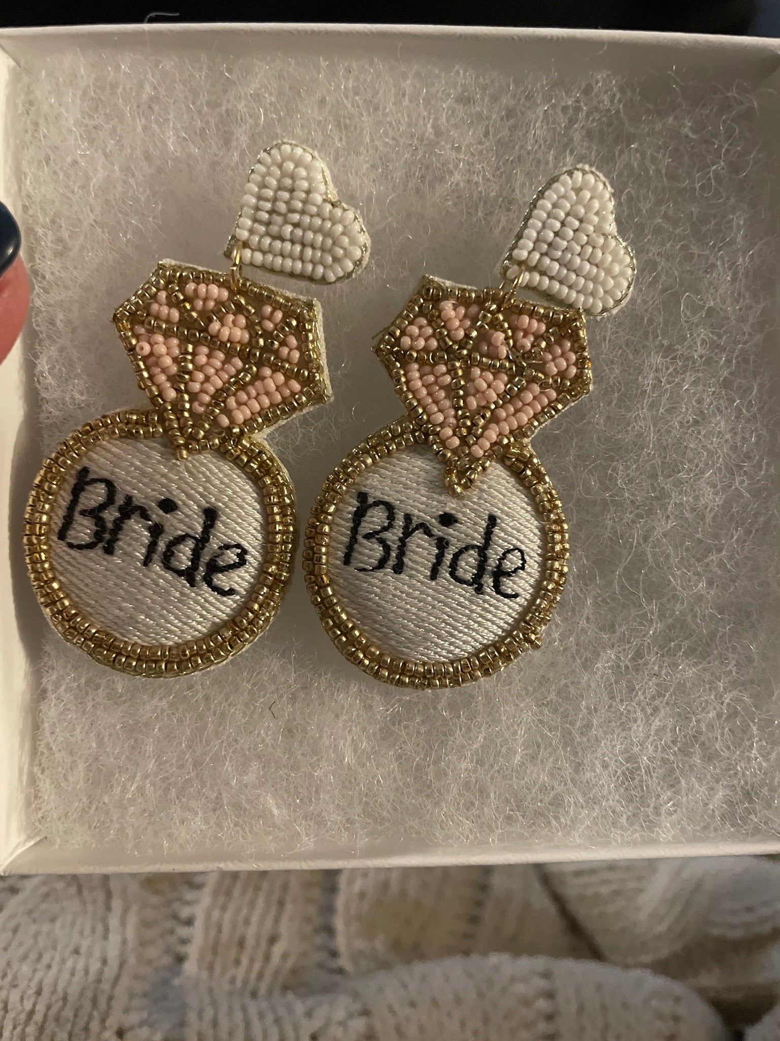 Diamond Ring Bride Earrings