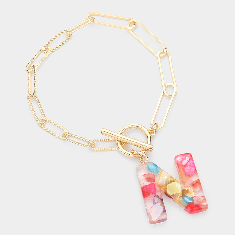 Colorful Monogram Charm Bracelet