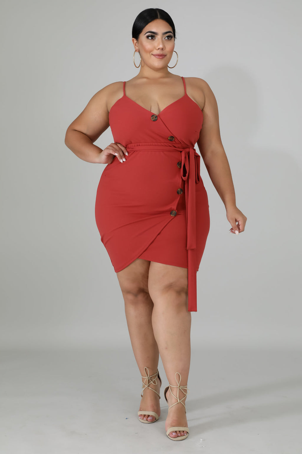 Buttons Body-Con Dress