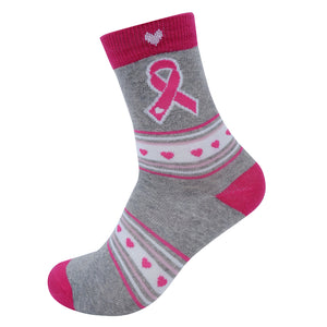 Women's Breast Cancer Ribbon Novelty Socks-