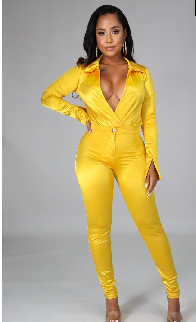 Satin Power Bodysuit Set