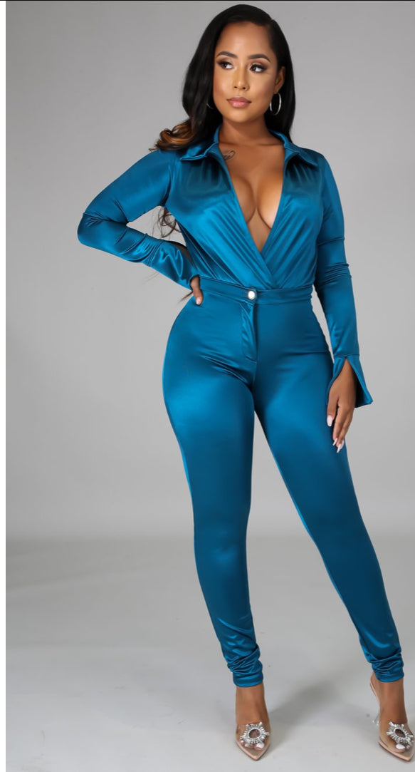 Satin Power Bodysuit Set