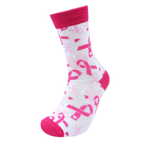 Women's Breast Cancer Ribbon Novelty Socks