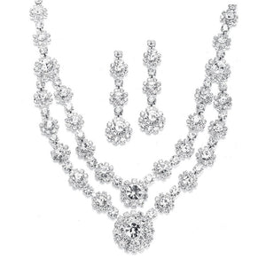 Regal Two Row Rhinestone Neck Set