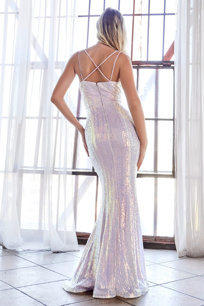 FITTED IRIDESCENT SEQUIN DRESS