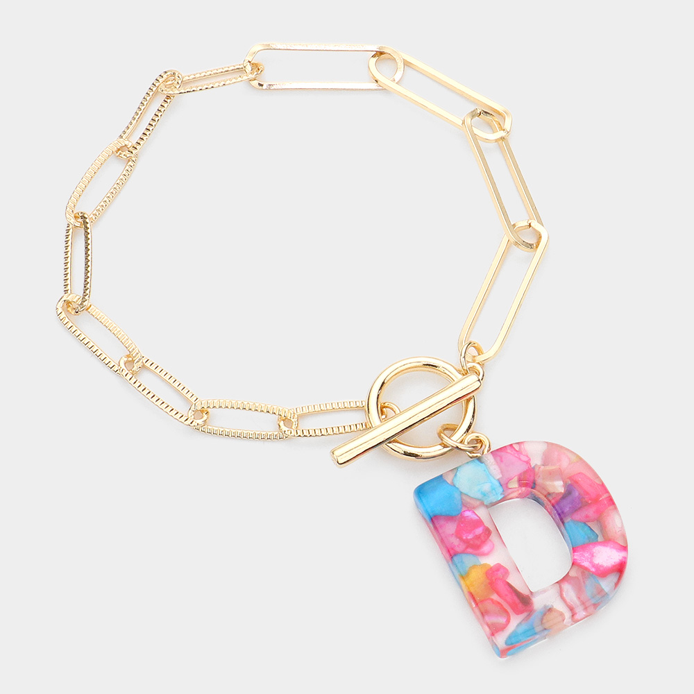 Colorful Monogram Charm Bracelet