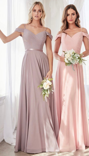 Long Bridesmaids Formal Off Shoulder Prom Dress