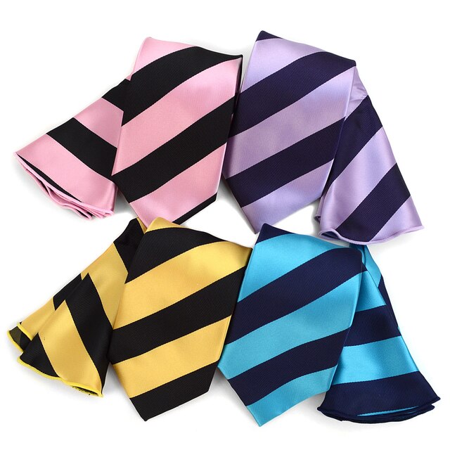 Striped Tie & Matching Pocket Round Set
