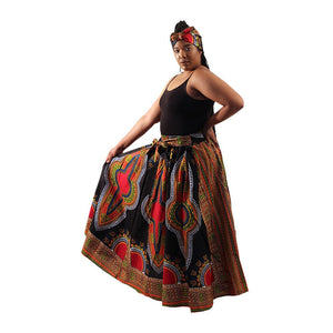 Traditional Print Maxi Skirt