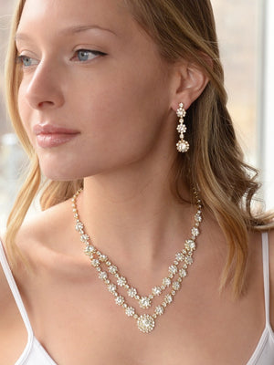 Regal Two Row Rhinestone Neck Set