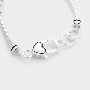Birthstone Heart Charm Bracelet