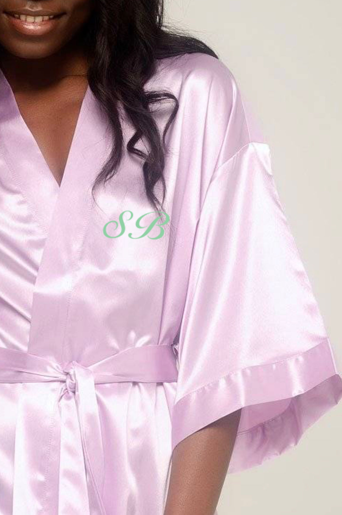 Custom Satin Kimono Short Robe