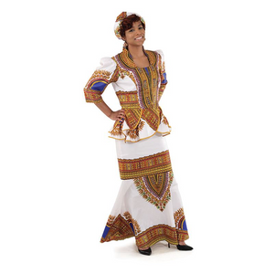 Traditional Print Luxury Skirt Set