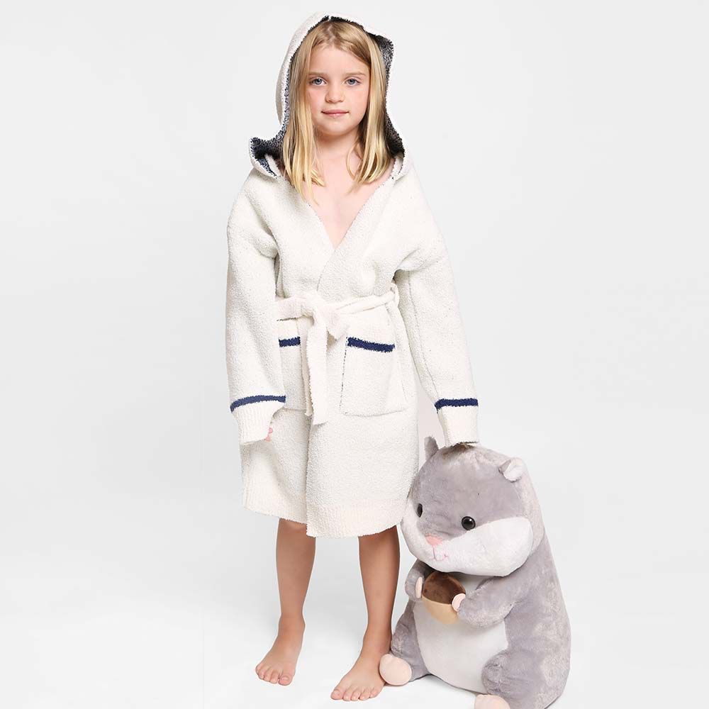 • Kids Prince Print Hooded Cozy Robe