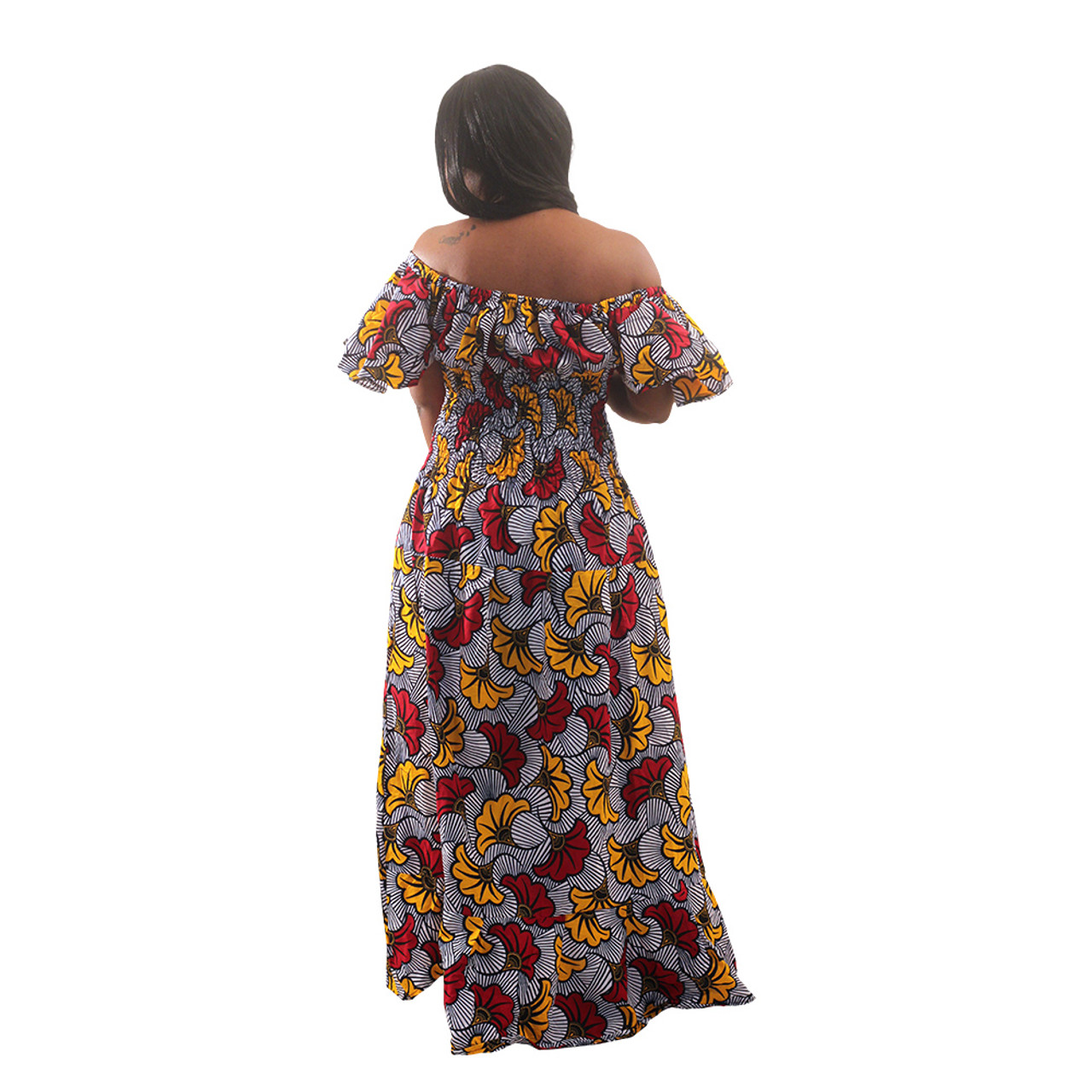 African Flower Print Princess Dress