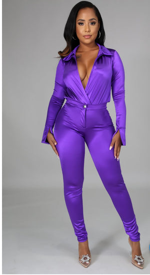 Satin Power Bodysuit Set