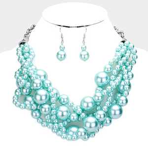 Twisted Multi Strand Pearl Necklace