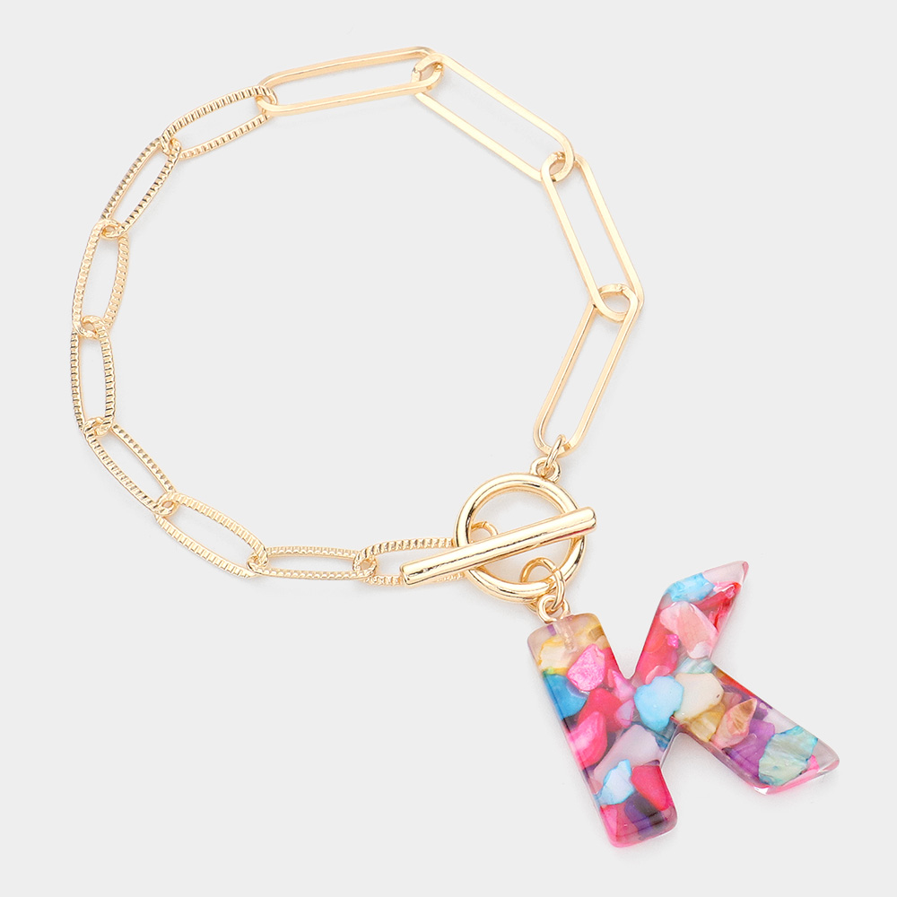 Colorful Monogram Charm Bracelet