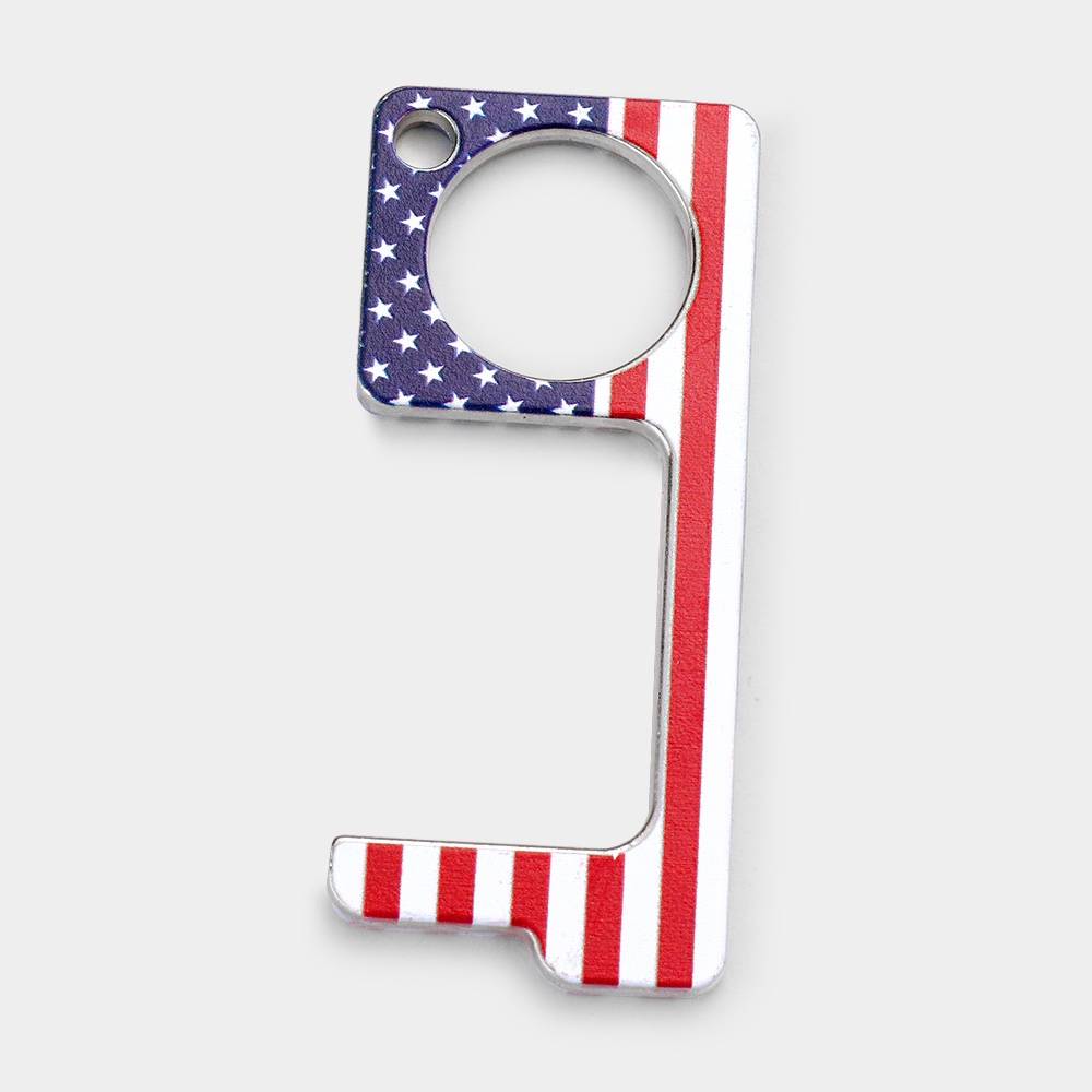 USA Flag Print Touchless Door Opener Button Push Stylus Tool