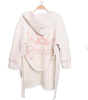 Kids Princess Print Hooded Cozy Robe