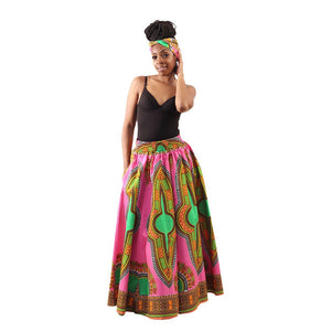 Traditional Print Maxi Skirt