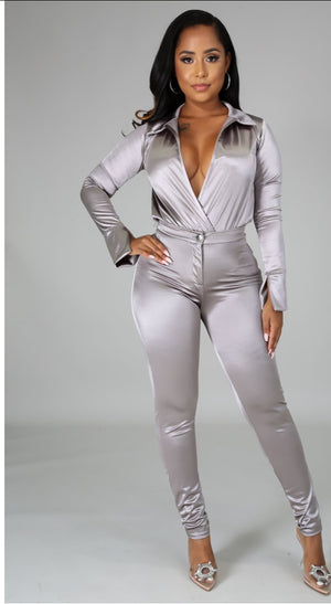 Satin Power Bodysuit Set