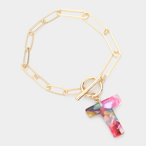 Colorful Monogram Charm Bracelet