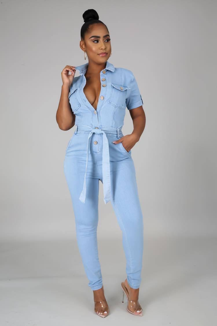 Treat Yourself Denim Jumpsuit