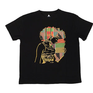 Kente Africa Map Hair T-Shirt