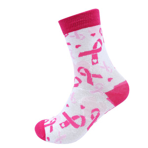 Women's Breast Cancer Ribbon Novelty Socks