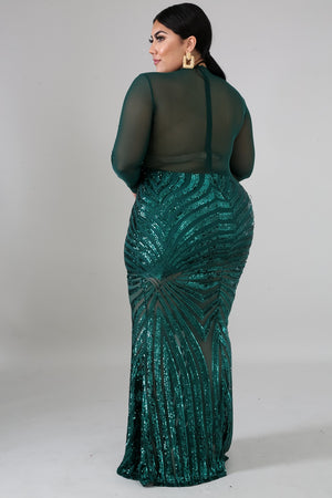 Sequin Sheer Dazzle Mermaid Dress