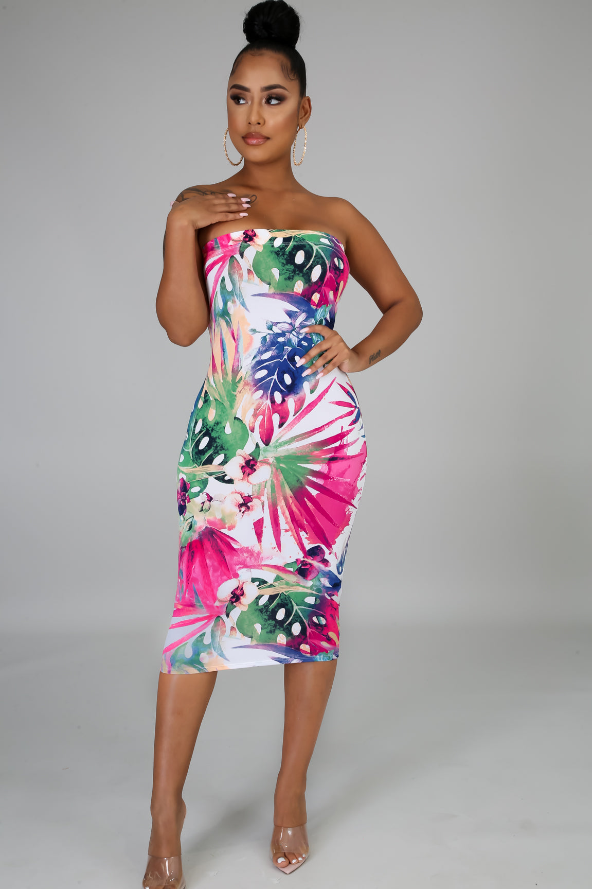 Caribbean Palms Tube Dress