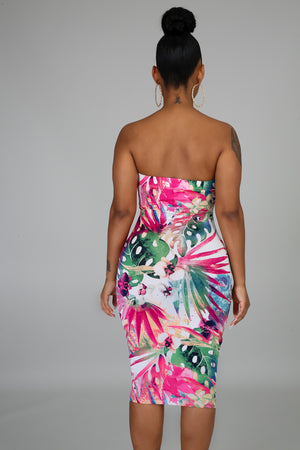 Caribbean Palms Tube Dress