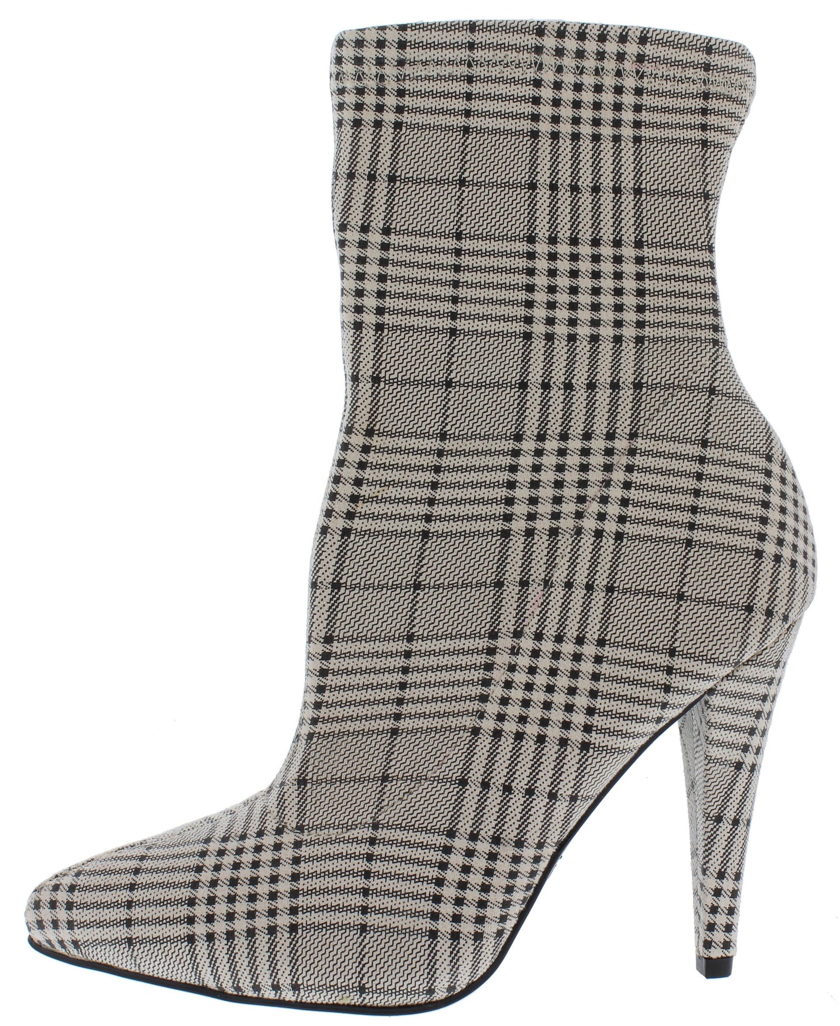 Grey Pointed Toe Stiletto Ankle Boot
